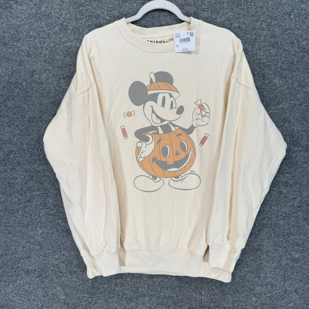 American Eagle Halloween Shop Sweatshirt Womens Small Mickey Mouse Oversized NEW